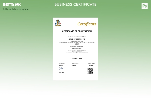 Модерен стил Бахамски сертификат за регистрација Шаблон за Word и PDF